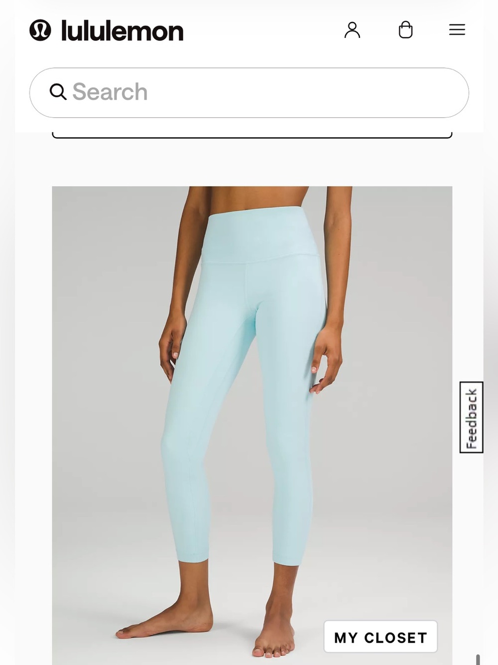 lululemon Women’s Icing Blue Size 0 Align High-Rise Pant Leggings 25" Length EUC